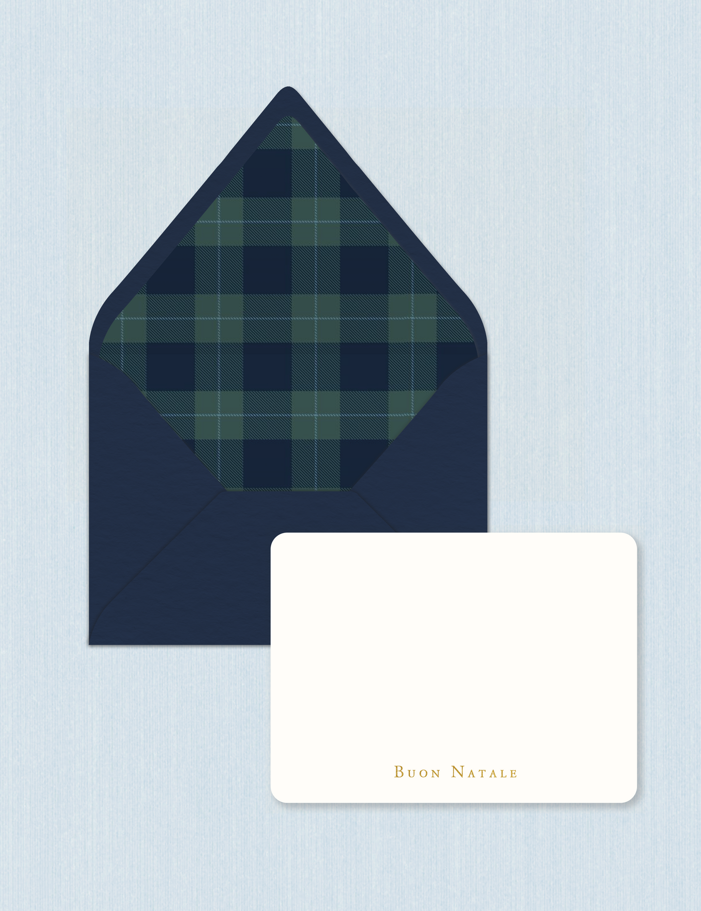Cobalt Tartan - Buon Natale Cards (Set da n.5)