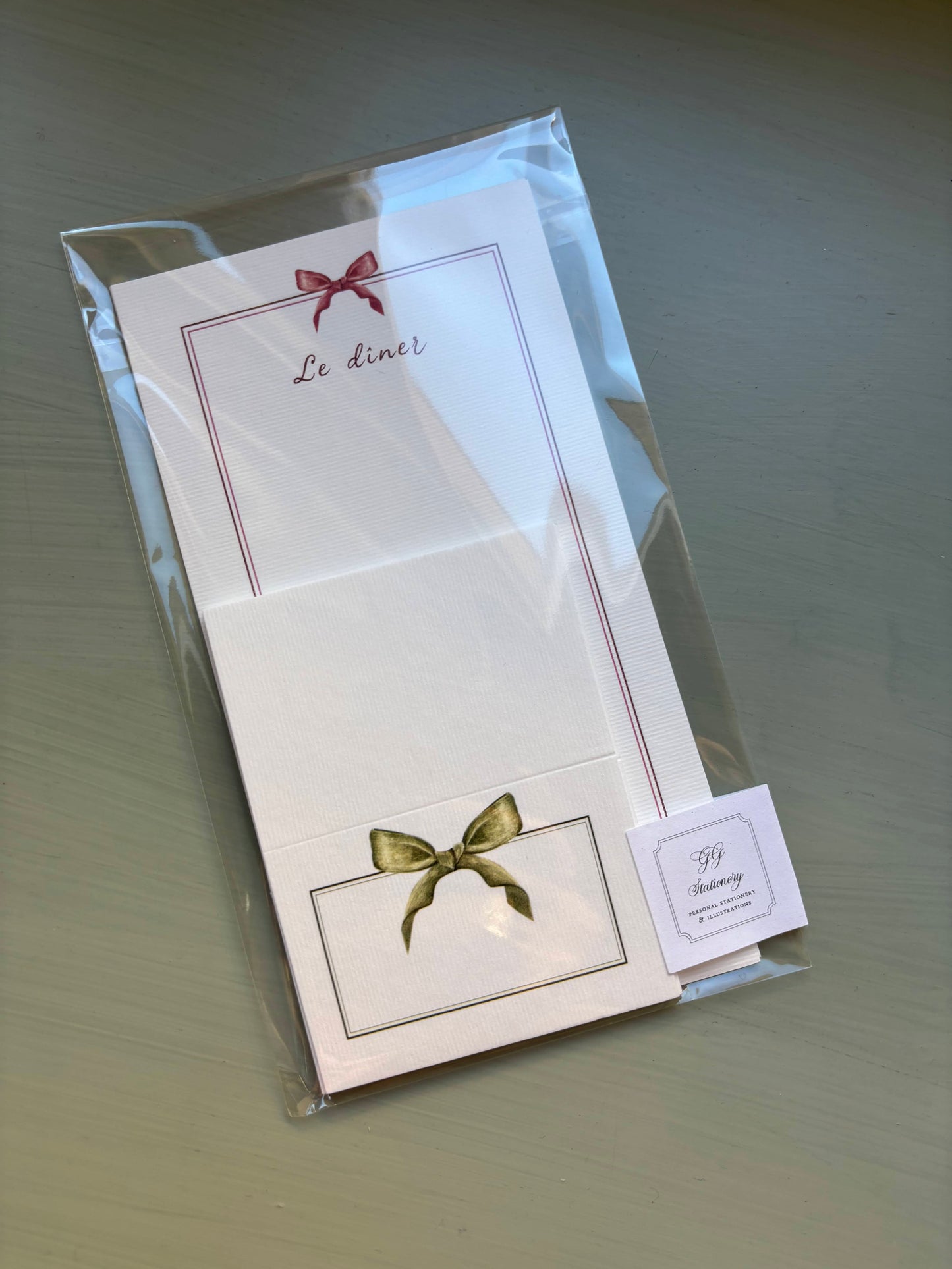 Set da tavola - Bows (2 menu + 8 segnaposto)