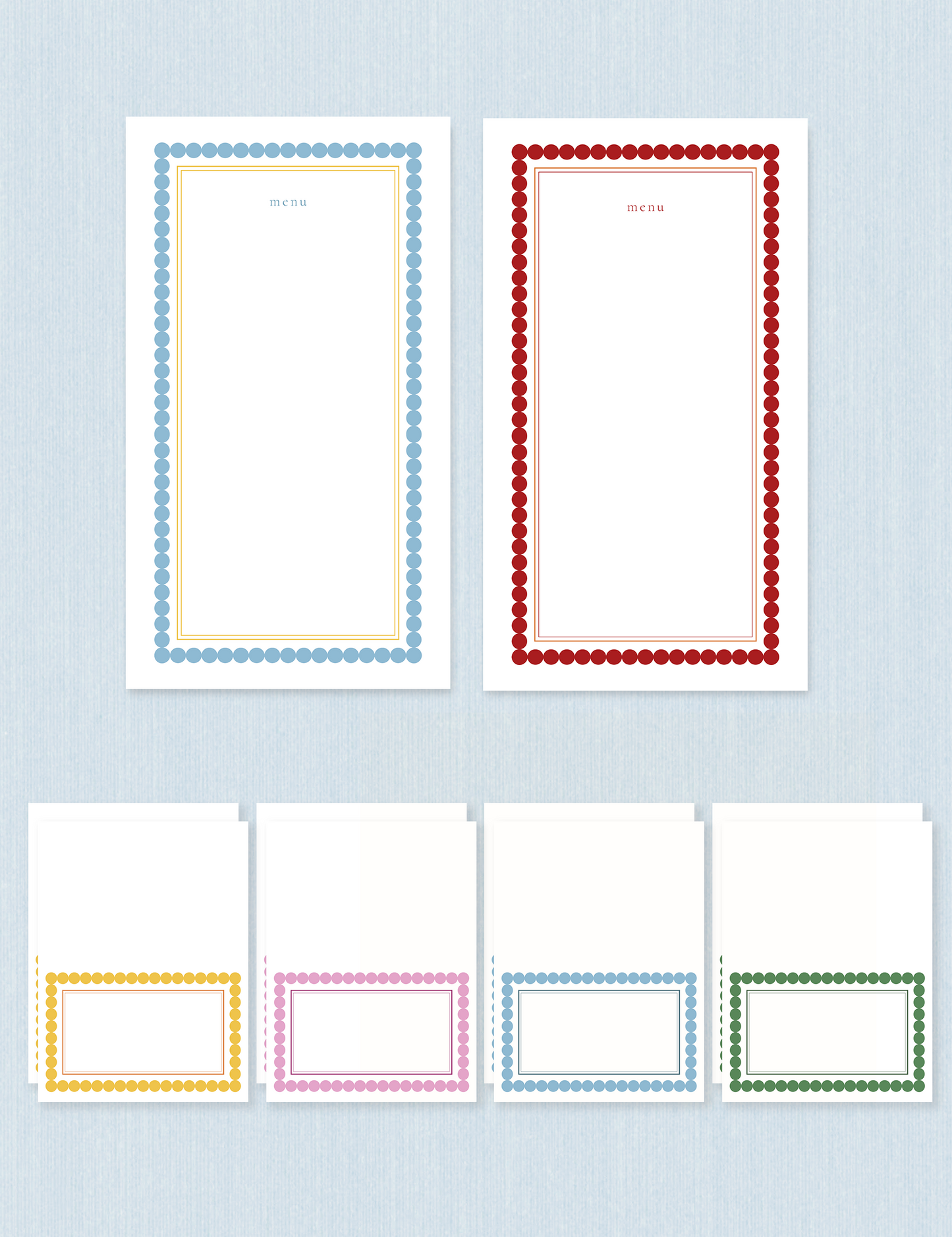 Set da tavola - Balloons (2 menu + 8 segnaposto)