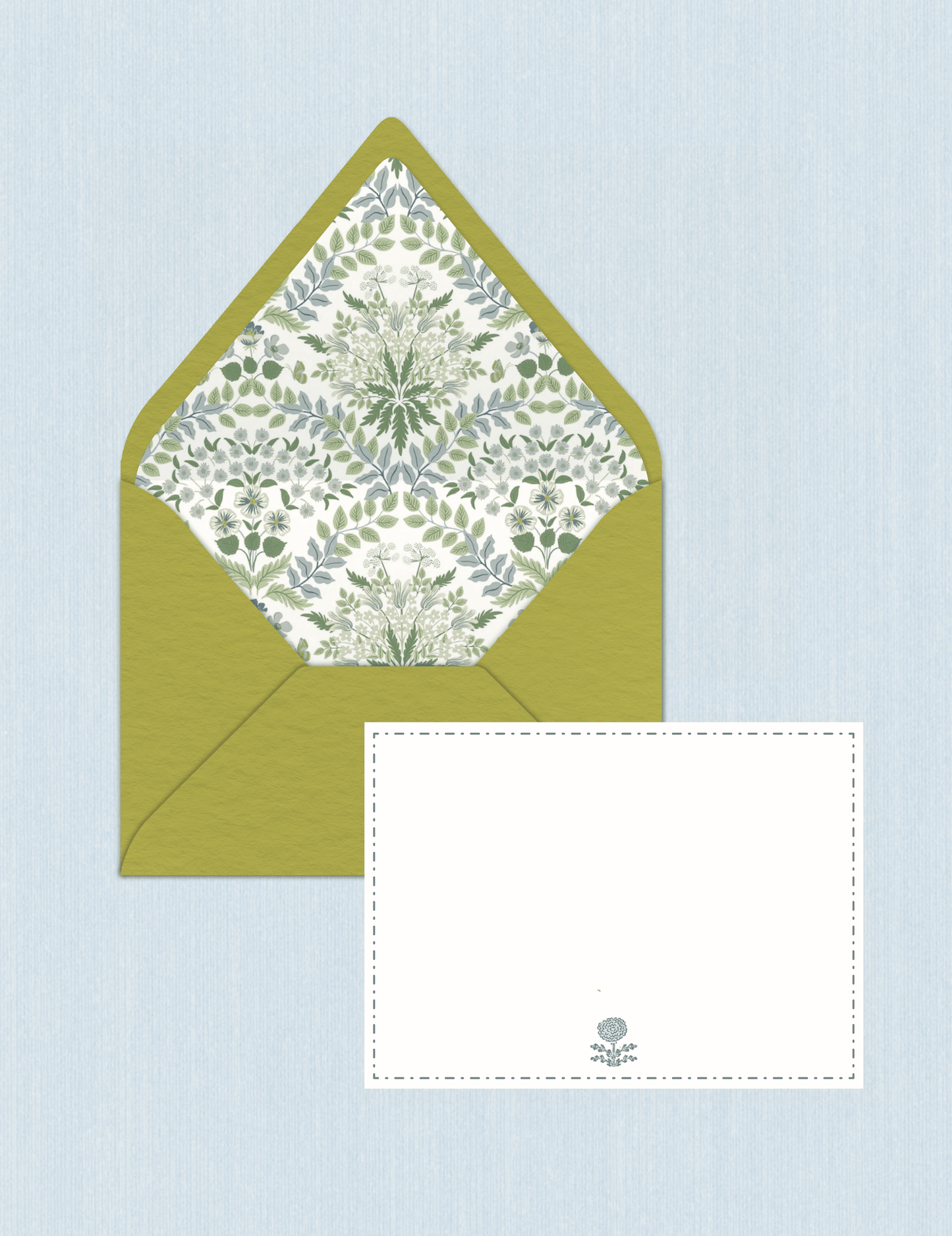 Chartreuse Folk - Dashed Flower Cards (Set da n. 5)