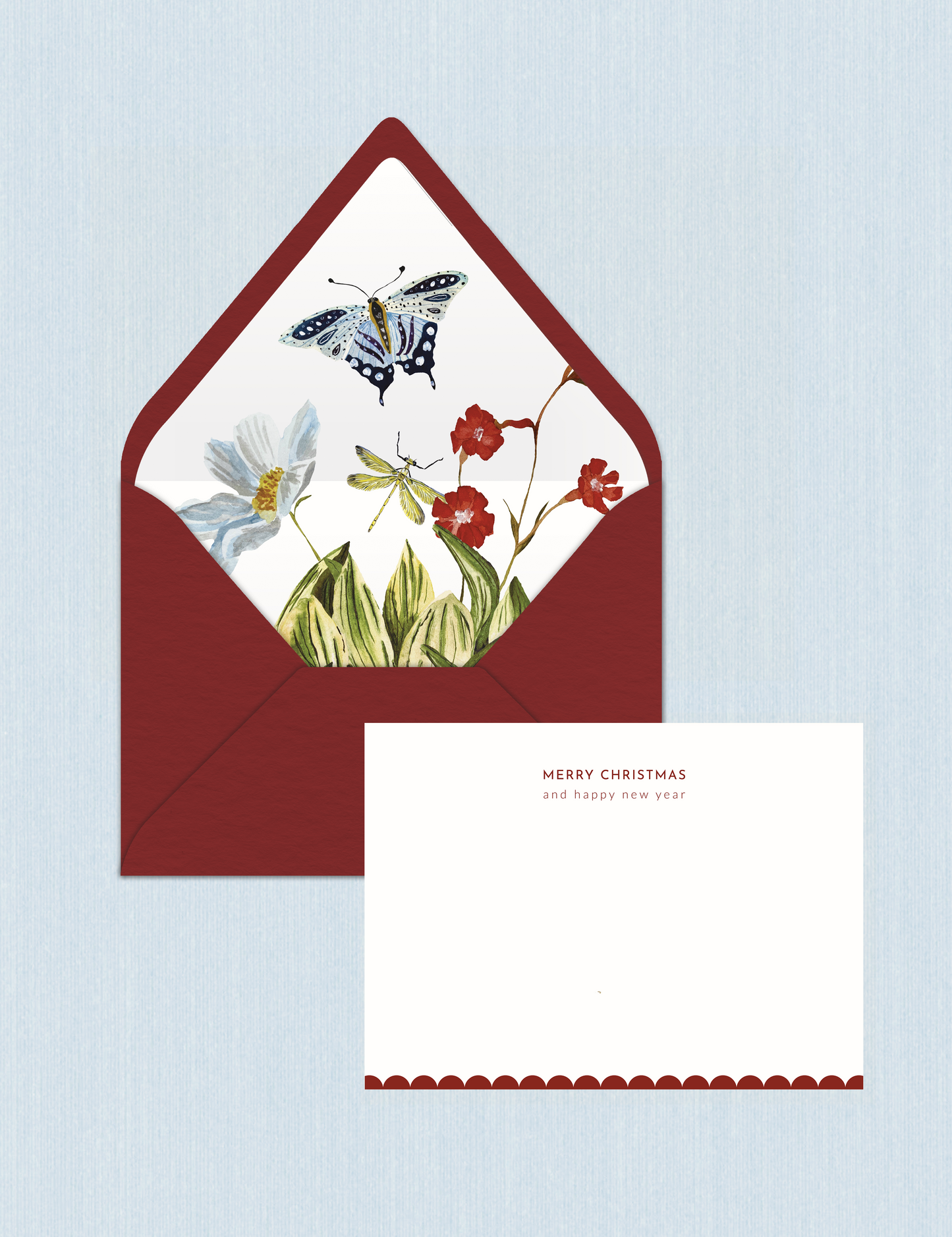 Red Butterflies - Merry Christmas Cards (Set da n.5)