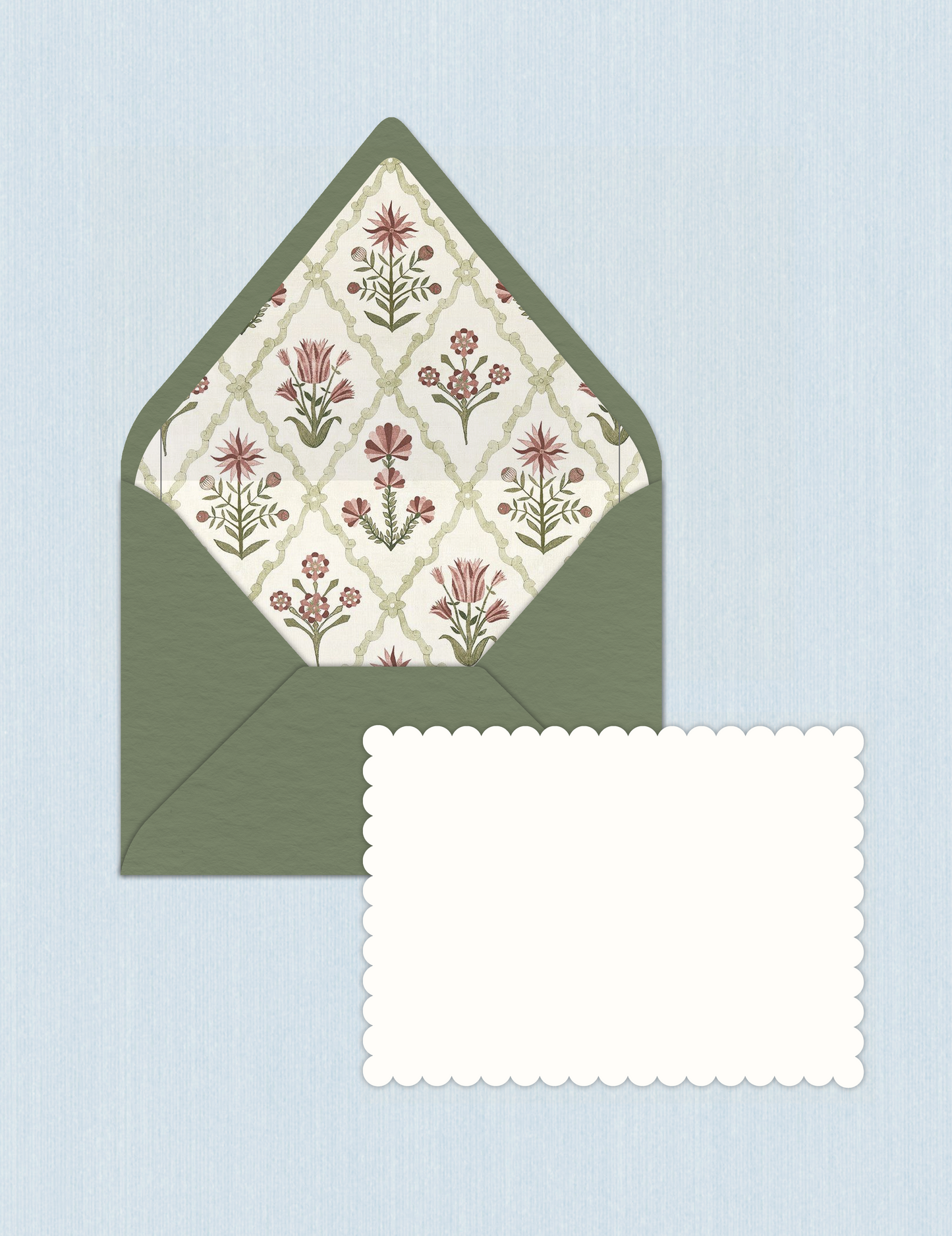 Sage Wallpaper - Scalloped Cards (Set da n.5)