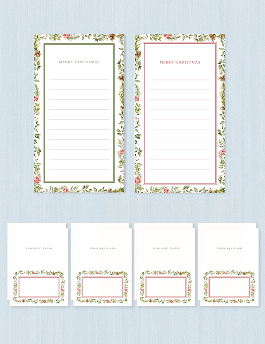 Set da tavola - Merry Christmas (2 menu + 8 segnaposto)