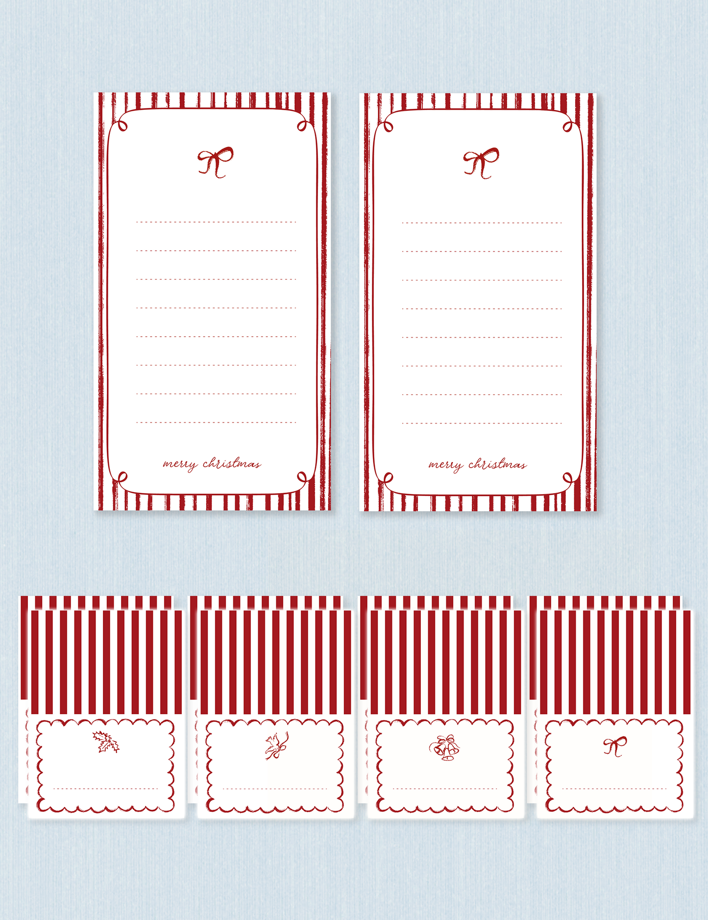 Set da tavola - Stripes (2 menu + 8 segnaposto)