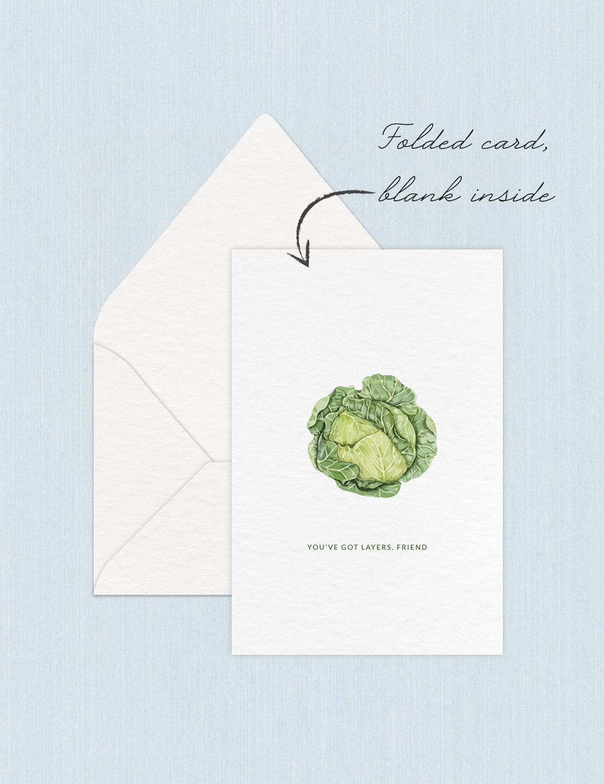 Cabbage - Foldable Greetings Card