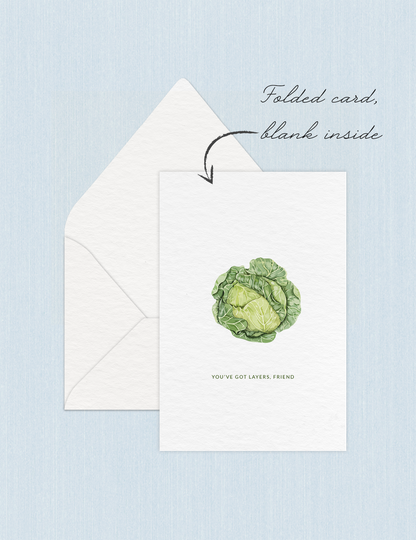 Cabbage - Foldable Greetings Card